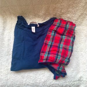 Victorias Secret Pajama Set, Long Sleeve Top with Shorts, Size L
